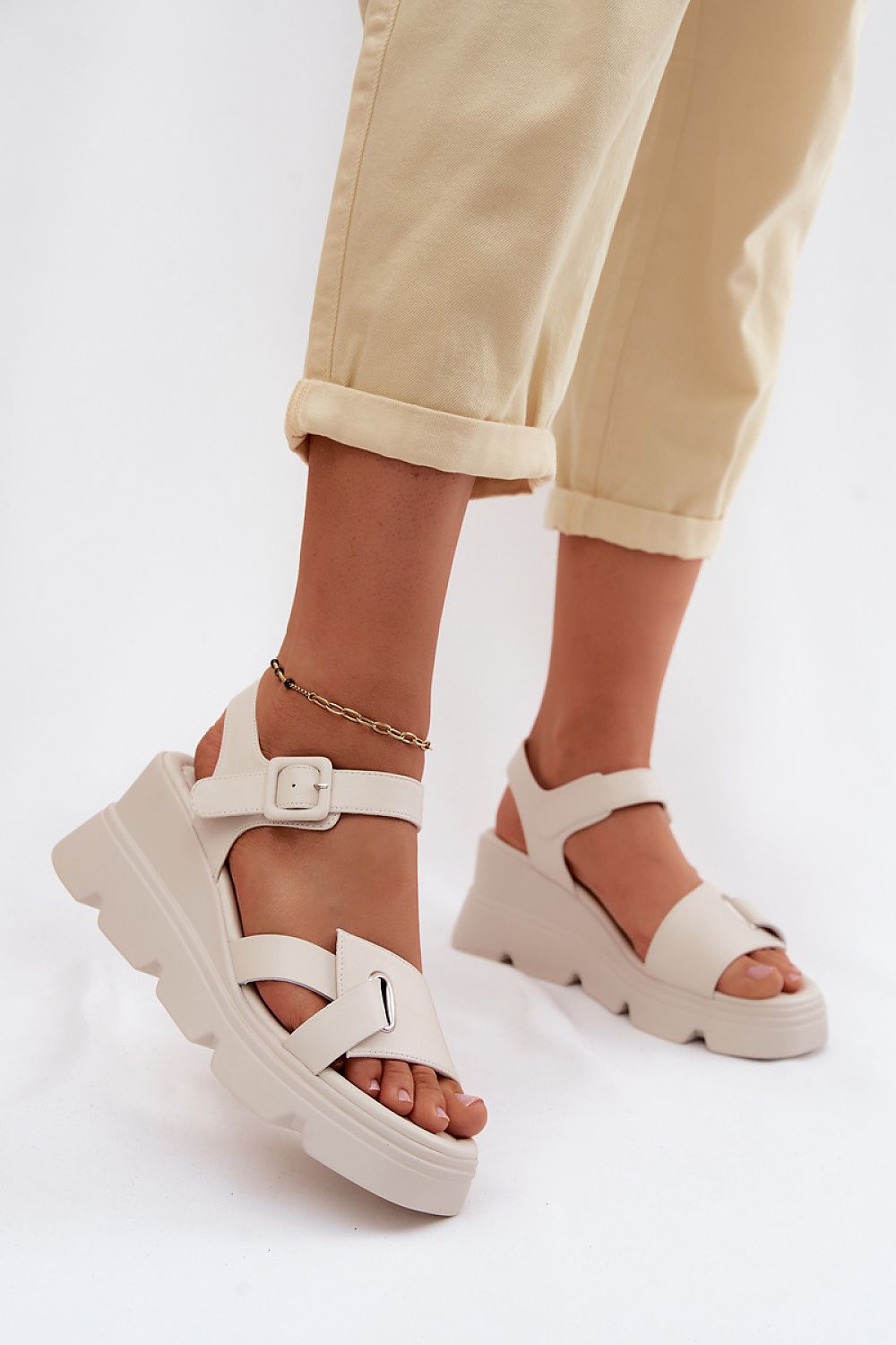  Sandale cu talpă tip pană model 227898 Step in style 