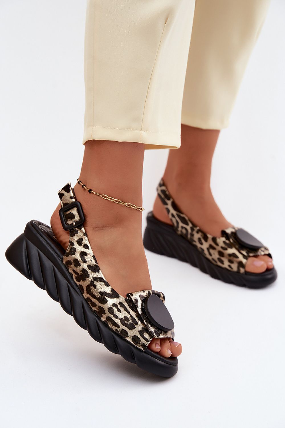  Sandale cu talpă tip pană model 227905 Step in style 