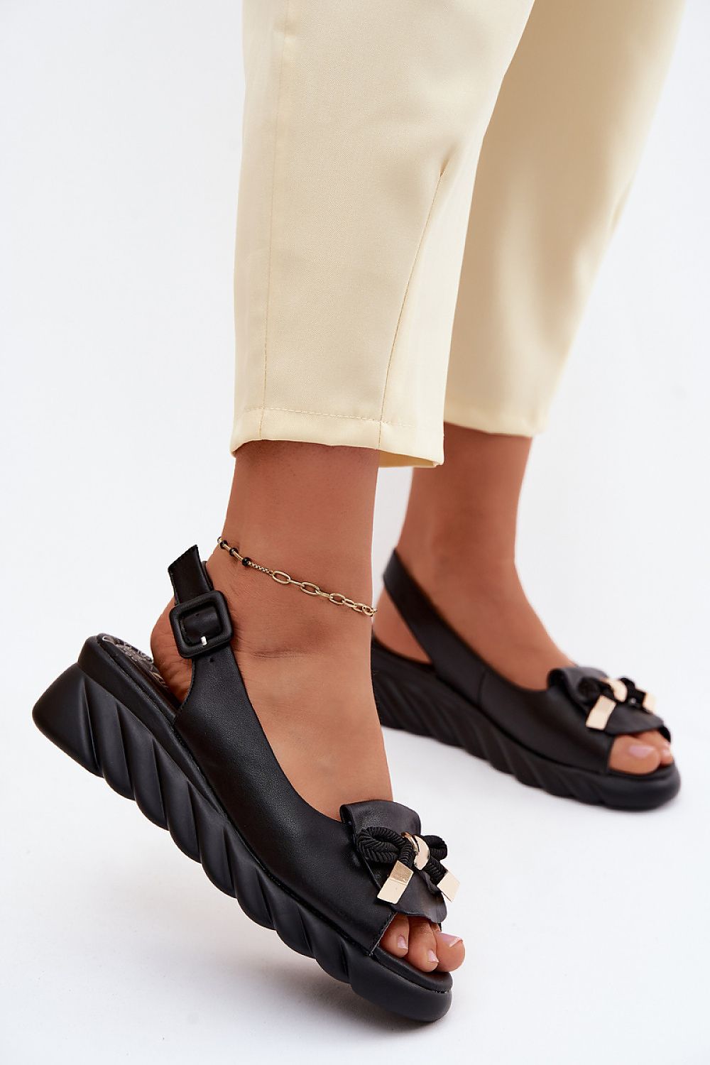  Sandale cu talpă tip pană model 227906 Step in style 