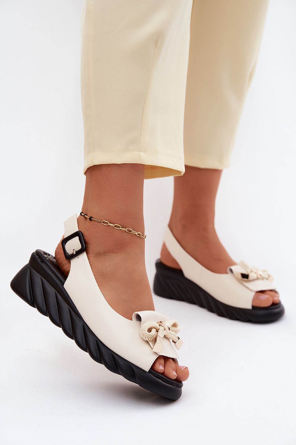  Sandale cu talpă tip pană model 227907 Step in style 