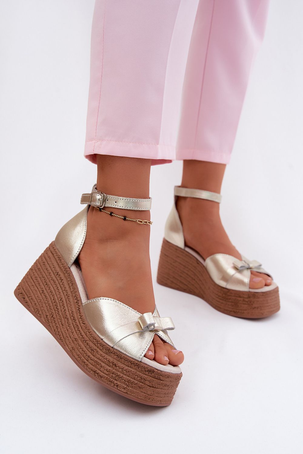 Sandale cu talpă tip pană model 227916 Step in style 