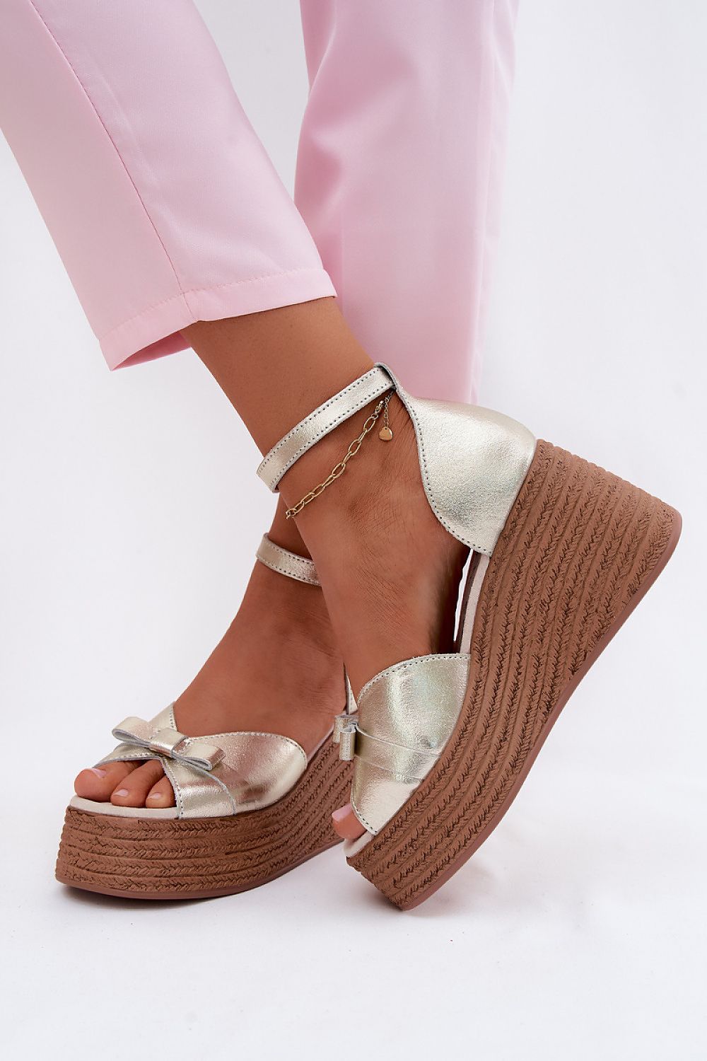  Sandale cu talpă tip pană model 227916 Step in style 
