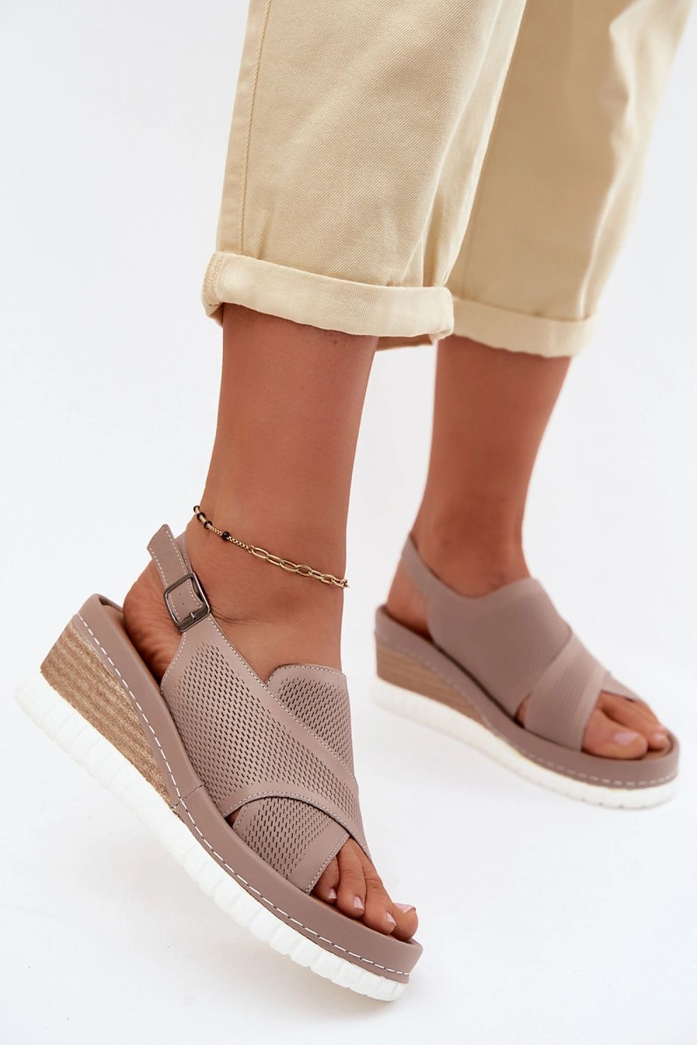  Sandale cu talpă tip pană model 227897 Step in style 