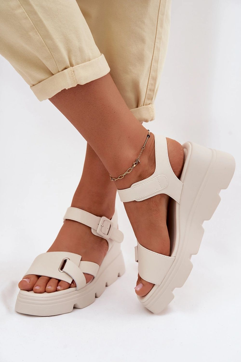  Sandale cu talpă tip pană model 227898 Step in style 