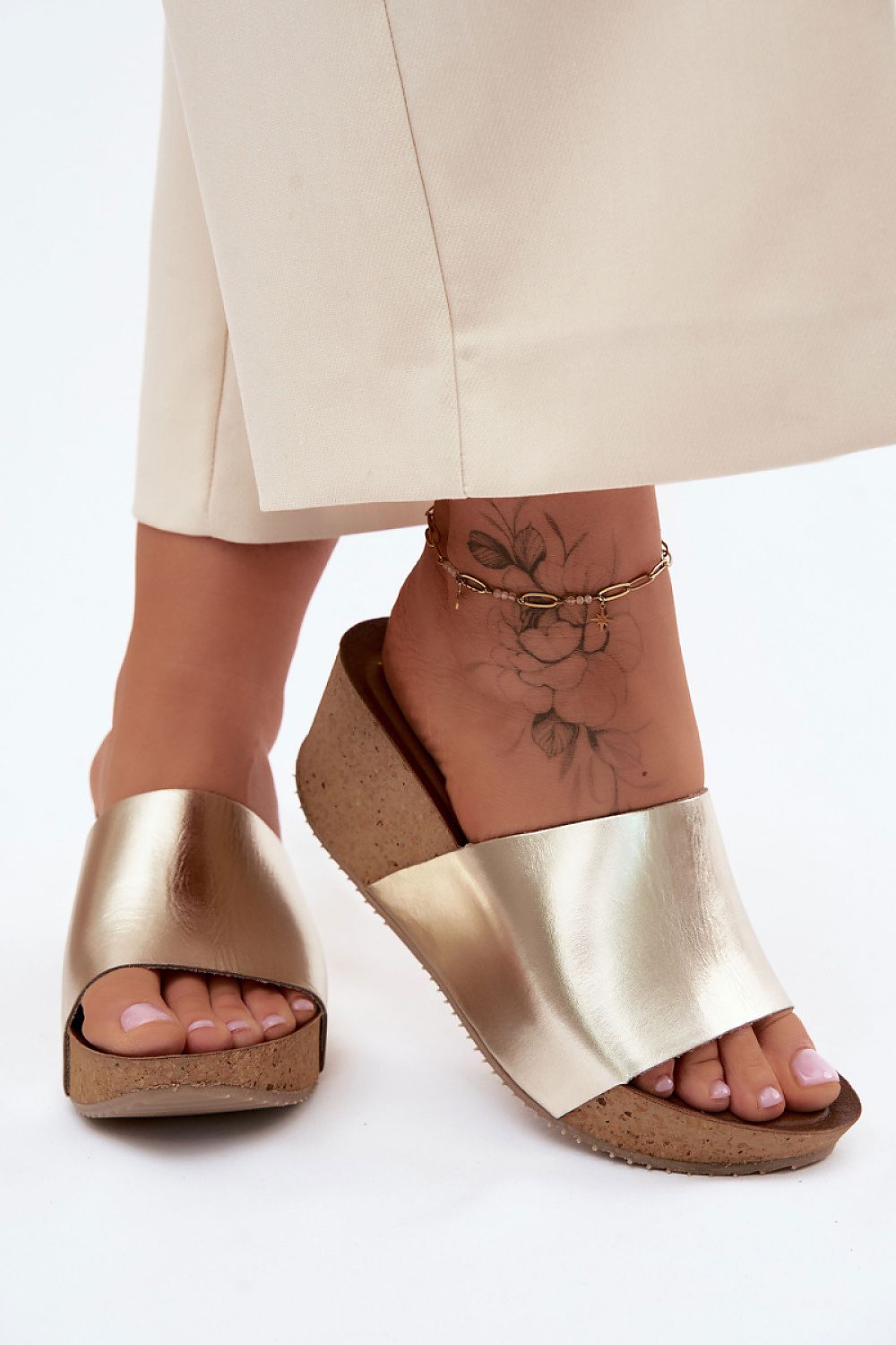  Sandale cu talpă tip pană model 228383 Step in style 