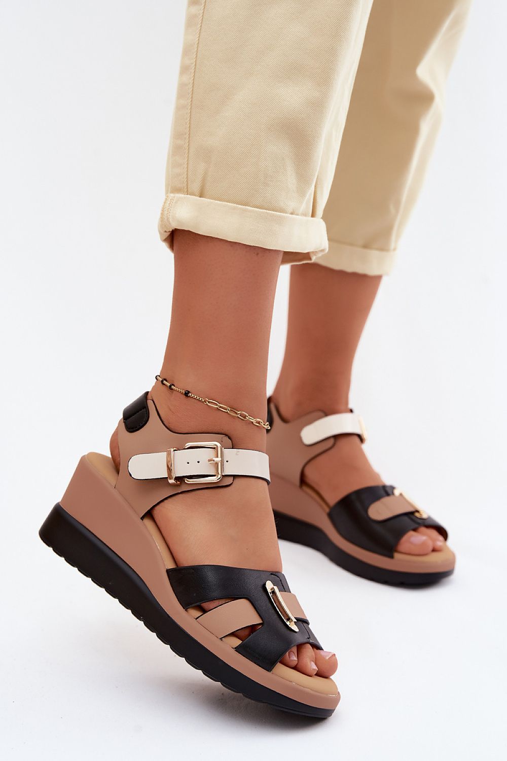  Sandale cu talpă tip pană model 228391 Step in style 