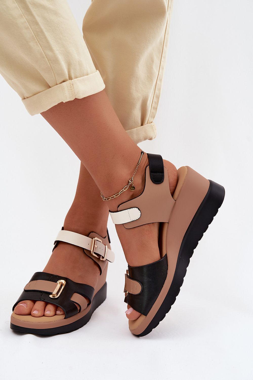  Sandale cu talpă tip pană model 228391 Step in style 