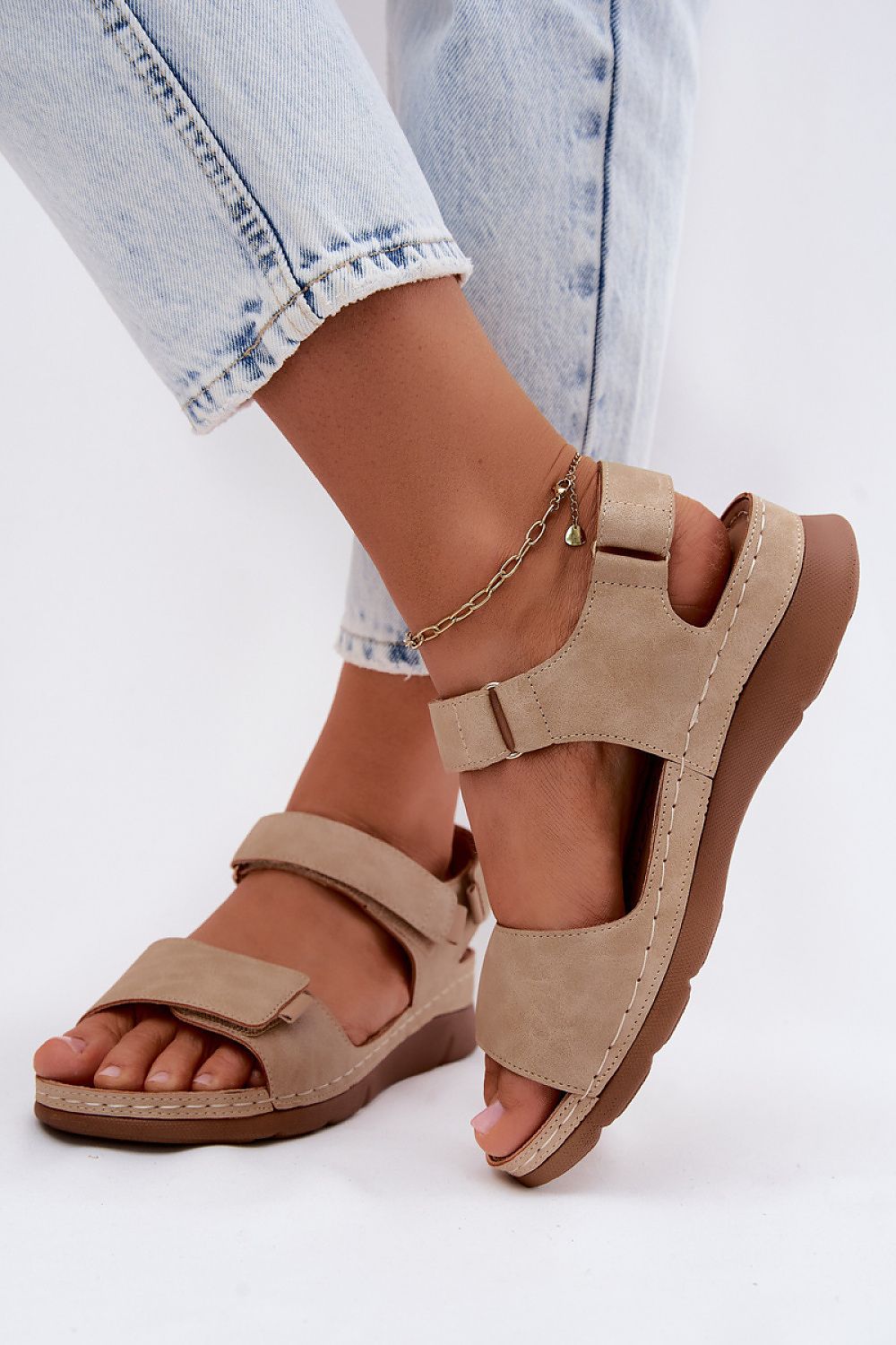  Sandale cu talpă tip pană model 228398 Step in style 