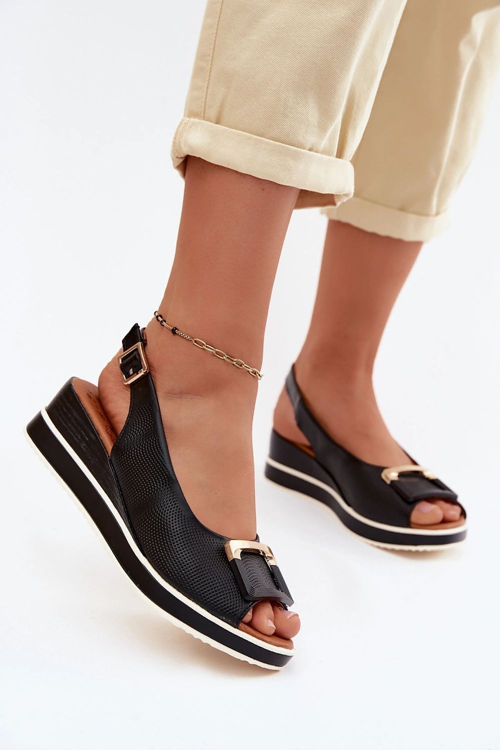  Sandale cu talpă tip pană model 228389 Step in style 