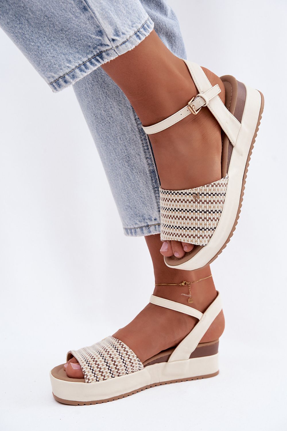  Sandale cu talpă tip pană model 229269 Step in style 