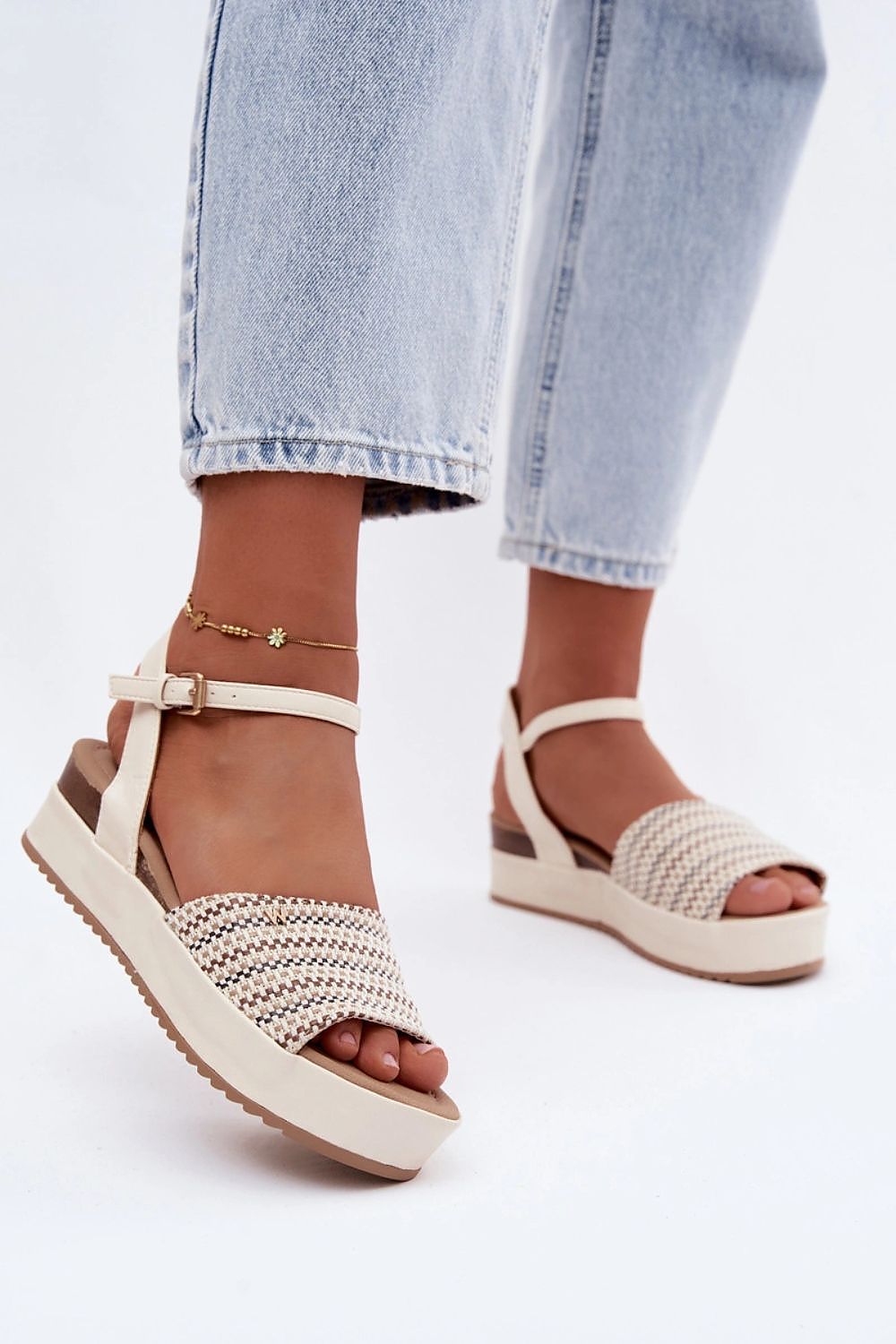  Sandale cu talpă tip pană model 229269 Step in style 