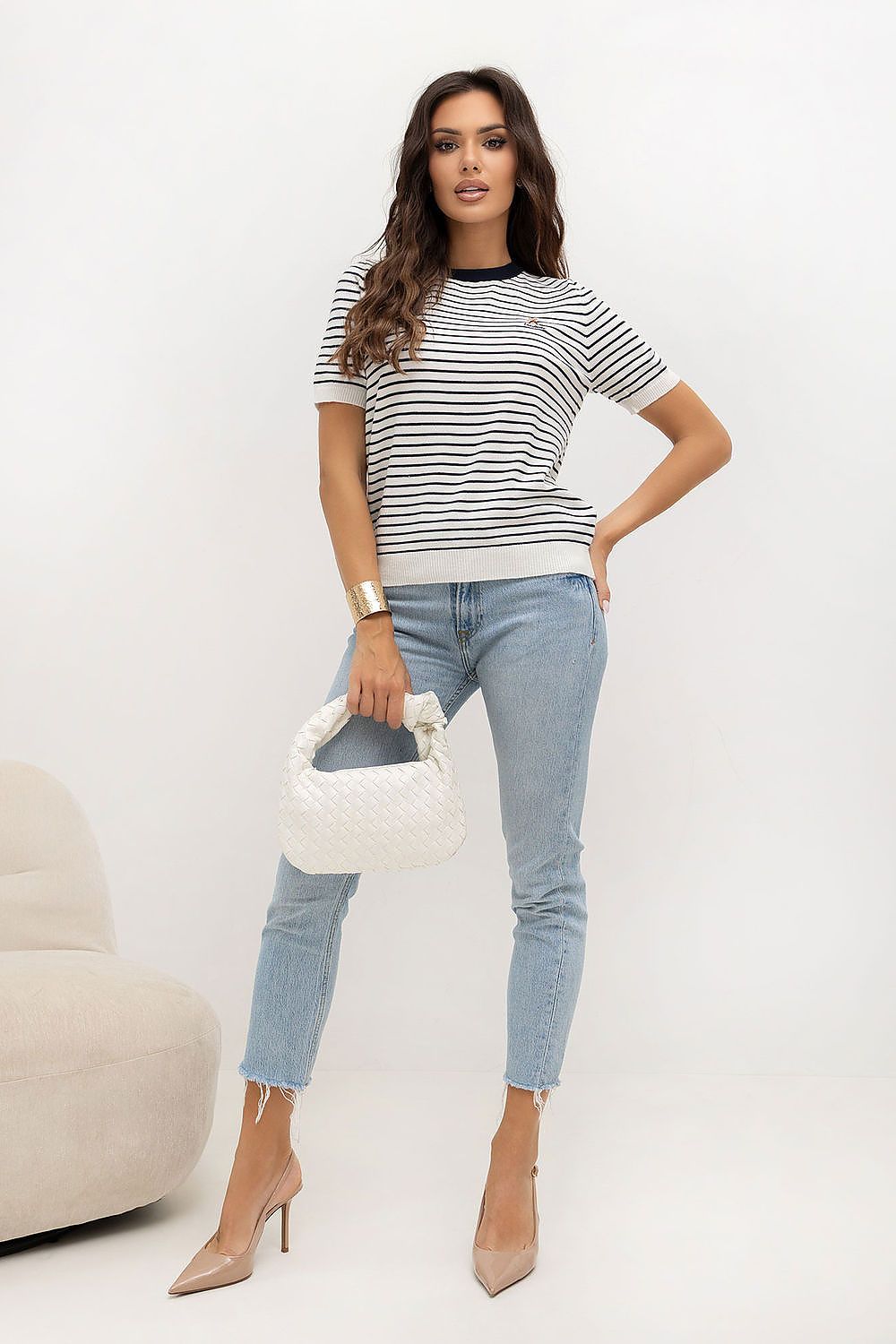  Pulover cu mânecă scurtă model 230140 Italy Moda 