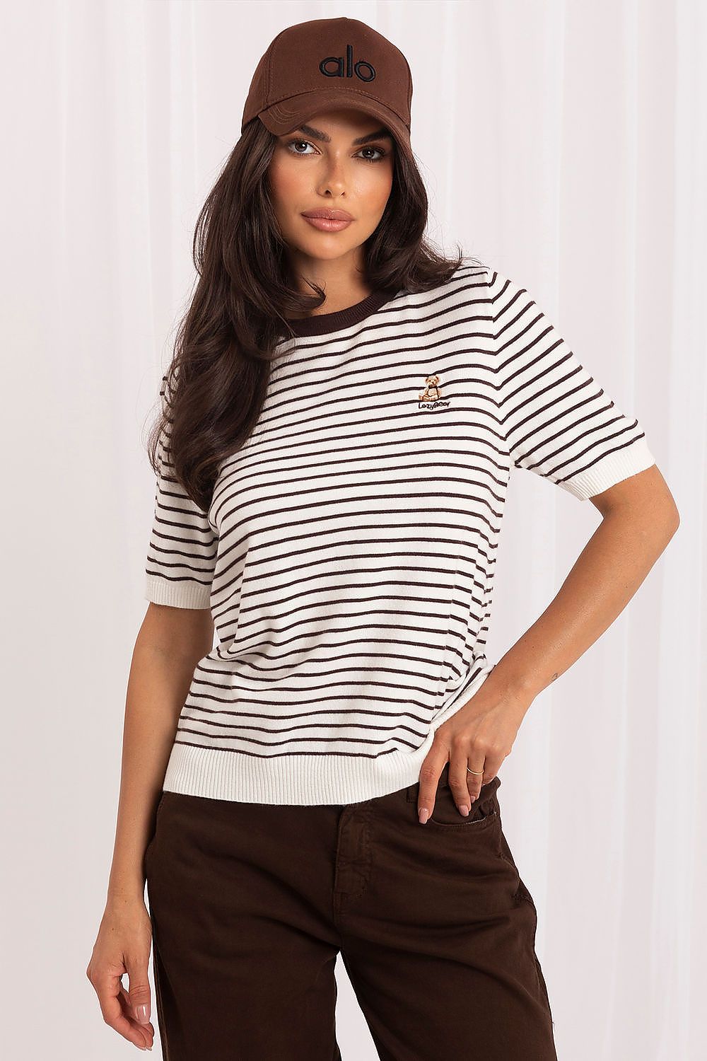  Pulover cu mânecă scurtă model 230142 Italy Moda 