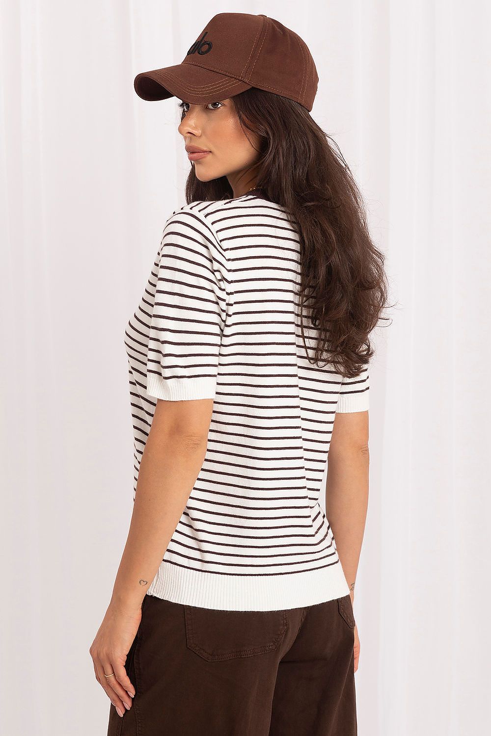  Pulover cu mânecă scurtă model 230142 Italy Moda 