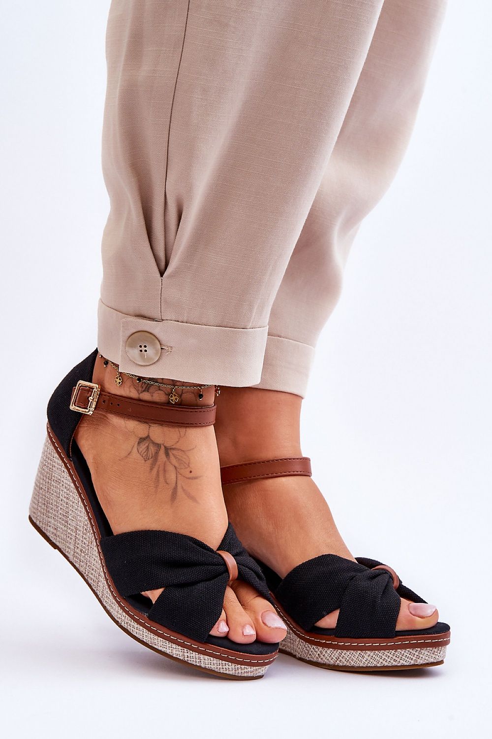  Sandale cu talpă tip pană model 179858 Step in style 