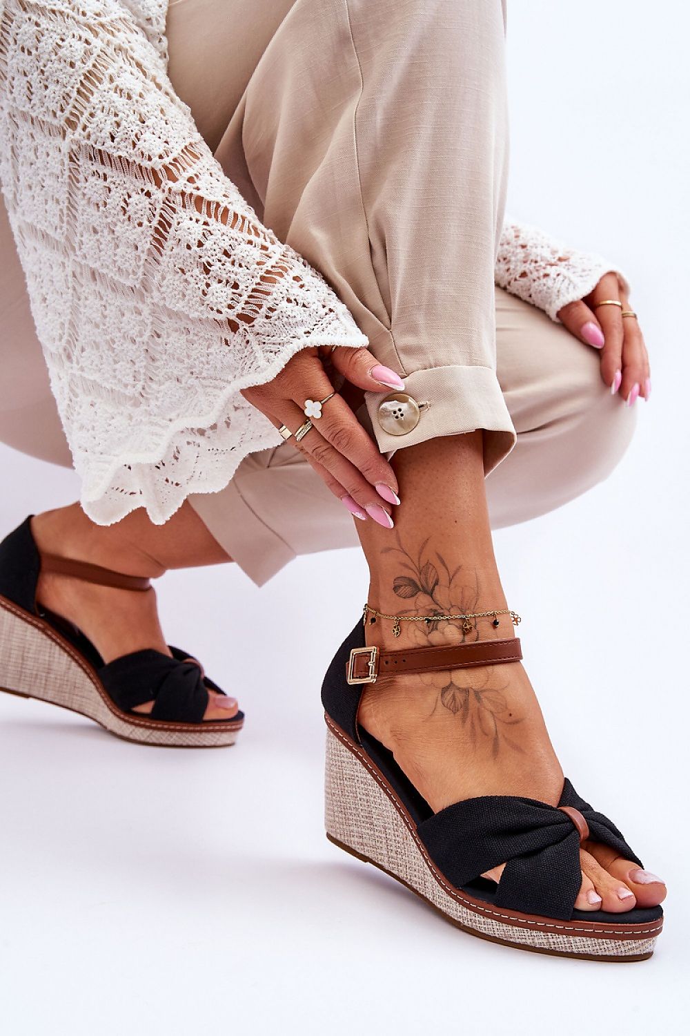  Sandale cu talpă tip pană model 179858 Step in style 