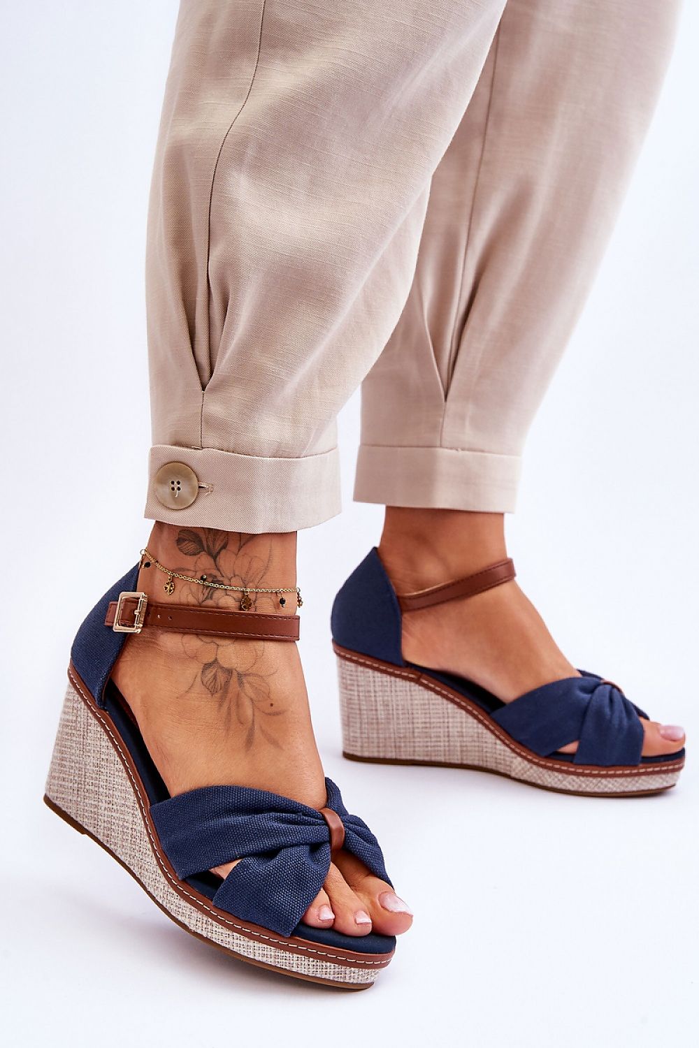  Sandale cu talpă tip pană model 179859 Step in style 